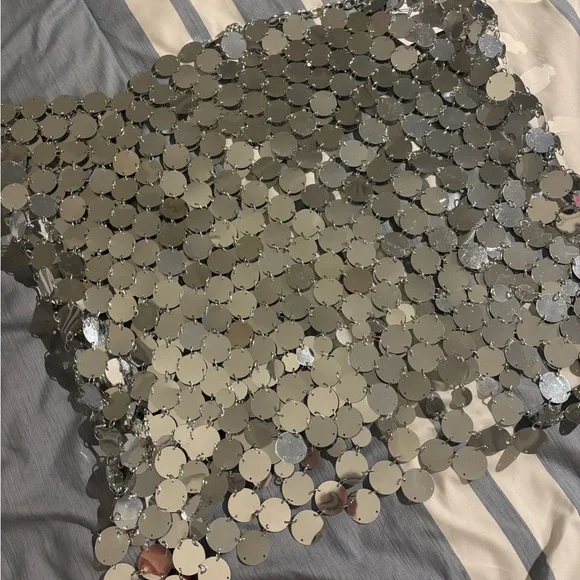 Silver Mirror Skirt - Picture 1 of 2